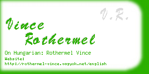 vince rothermel business card